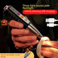 Lampe torche LED rechargeable étanche en alliage d'aluminium industriel pour l'évaluation des bijoux en jade, avec identification UV CCT et chargement USB