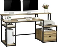 Échantillon GRATUIT Bureau d'ordinateur avec tiroir et étagères de rangement Grand bureau de maison ou de bureau avec hutch et armoire pour imprimante