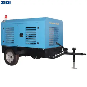 185CFM 41KW cina famoso fornitore dorato a due ruote con raffreddamento ad aria motore Diesel portatile compressore a vite aria per martinetto