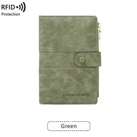 Dompet perjalanan kulit PU kustom desain saku ritsleting tempat paspor portabel dengan ritsleting penyimpanan