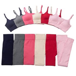 2021 nuovo abbigliamento sportivo da donna 2 pezzi Set da donna reggiseno sportivo ad alto impatto senza cuciture a costine Yoga Set - Product Image 3