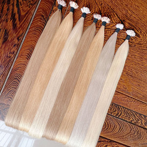 Commercio all'ingrosso extension per capelli alla cheratina vergine brasiliana punta piatta doppia disegnata capelli vergini Remy 12A lisci Bonde stili 18 pollici - Product Image 4