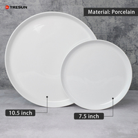Assiettes Céramiques Classiques Rondes Blanches en Porcelaine pour Dîner de Restaurant, Prix Abordable en Gros