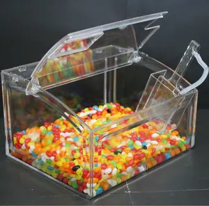 ECOBOX Supermarket Bulk Food Display Plastic Food Container Storage Bins Bulk Food Candy Bin With Scoop