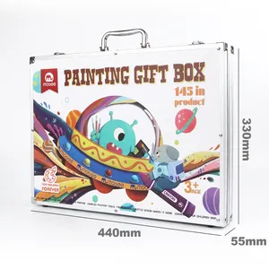 Custom P022T03 145PCs arte conjuntos suministros artista caja pintura conjunto de arte DIY educativo colorear arte kit para niños