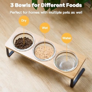Bols portables écologiques surélevés pour chats, 15 bols inclinés pour aliments, comprenant 3 bols <span class=keywords><strong>en</strong></span> <span class=keywords><strong>verre</strong></span>, plateau <span class=keywords><strong>en</strong></span> bambou, support <span class=keywords><strong>en</strong></span> bambou pour chats et chiots - Product Image 6