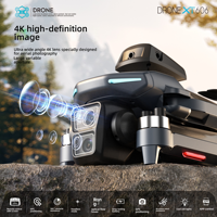 (Nouveau) Mini drone GPS pour débutants XT606 pliable avec caméra 4K UHD double, quadricoptère avec stabilisateur optique WiFi, évitement d'obstacles, 48MP