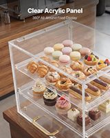 Vitrine de comptoir commerciale VEVOR à 3 niveaux pour boulangerie, avec porte en acrylique transparent - 13x102x102