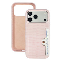 Étui en cuir de qualité supérieure style porte-cartes à motif crocodile exotique pour iPhone 17 Pro Max/16/15 Pro Max
