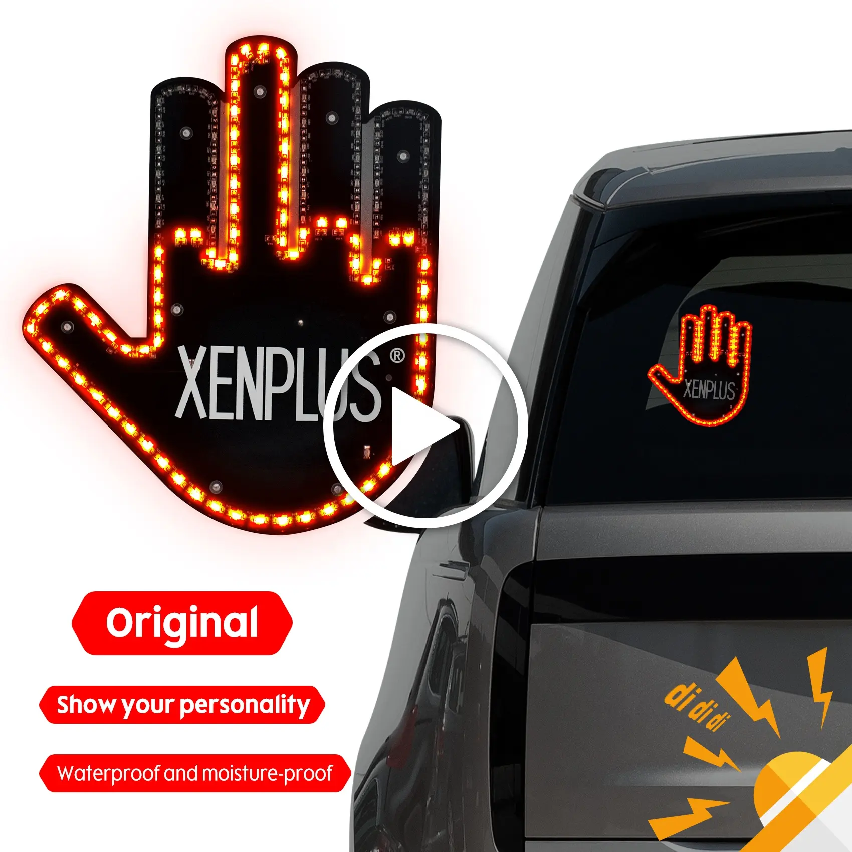 XENPLUS 2023 Terbaru Universal Jari Tengah LED Motor License Plate Lampu Motocross Stop Belakang Lampu untuk Universal Mobil Auto