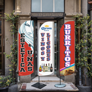 <span class=keywords><strong>Banderas</strong></span> Publicitarias Personalizadas Promocionales al por Mayor para Salón, Resistentes al Viento, de 4.5m, 100% Poliéster, Duraderas, para Eventos al Aire Libre, Playa, Tipo Pluma - Product Image 2