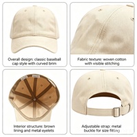 Gorra Unisex con Logotipo Personalizado, 6 Paneles, Gorras Personalizables sin Estructura, Gorra de Béisbol de Algodón en Blanco, Gorra Tipo Dad Hat