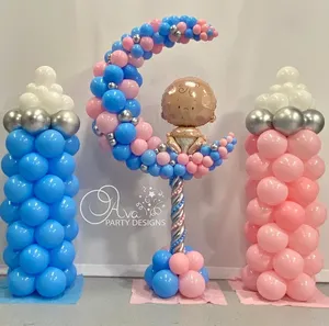 Arco de Aluminio de 6 pies para Globos y Flores, Soporte de 32 mm, Estructura de Arco 4 en 1, Círculo Lunar, Fondo para Revelación de Género y Boda, Color Morado - Product Image 2