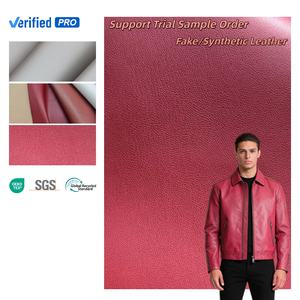 PFAS-FREIER Lagerbestand Lederstoff Jacke 2-Wege-Stretch Weiche Wildleder-Rückseite Winddichtes PU für Bekleidung Lederstoff - Product Image 1