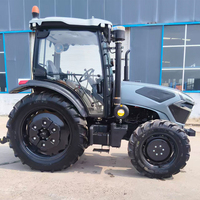 Tracteur agricole professionnel 100 CV 4x4 avec cabine climatisée, moteur diesel haute puissance, système hydraulique robuste et capacité de levage élevée pour le travail quotidien