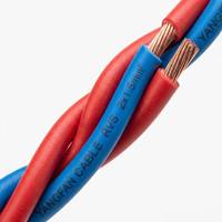Cable de Conexión de Cobre con Aislamiento de PE, Par Trenzado, Rojo y Blanco, Conductor de Cobre para Conexiones Eléctricas