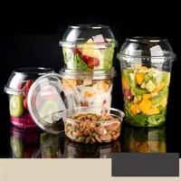 Aangepaste Wegwerp Huisdier Doorzichtige Plastic Acai Kommen Deksels 117Mm Top 8Oz 12Oz 14Oz 16Oz 24Oz 32Oz Voor Yoghurt Ijs Fruitsalade Eten