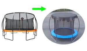 Filet pare-soleil pour <span class=keywords><strong>trampoline</strong></span> extérieur en gros, housse pare-soleil personnalisée anti-feuilles et isolante thermiquement avec <span class=keywords><strong>fixation</strong></span> par cordes - Product Image 2