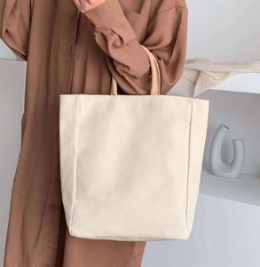 Customized logo <b>large</b> capacity solid color canvas <b>bag</b> durable canvas tote <b>bag</b> with leather handle shopping <b>bag</b> - Product Image 4