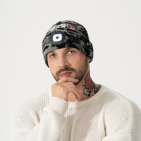 Casque d'écoute personnalisé intelligent Bluetooth 5.0 Bonnet musical en tricot à lumière LED