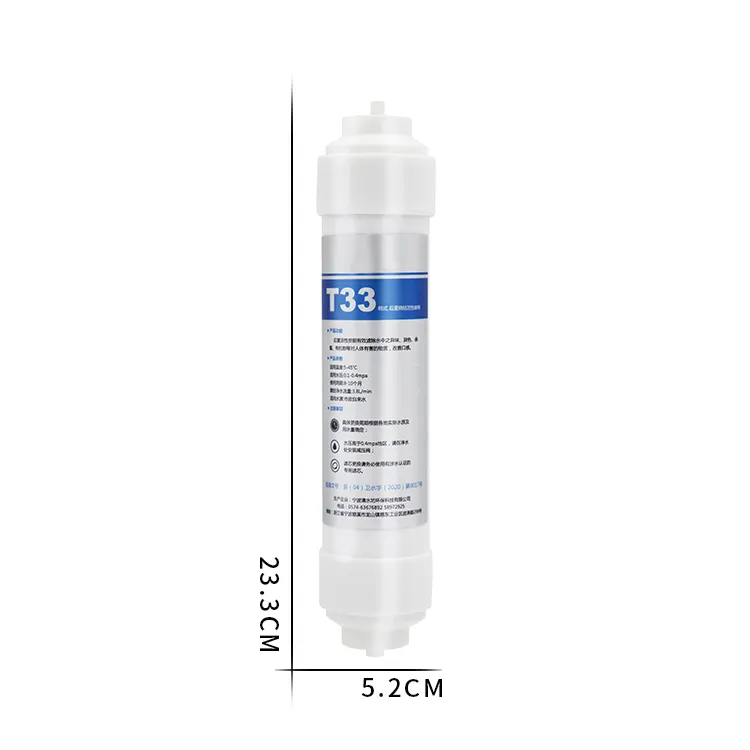 Filtro de água alcalino t33, para água mineral, cerâmica doméstica, bio media, cartucho de filtro de água
