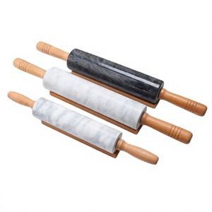 Marble <b>Rolling</b> <b>Pin</b> Wooden Handle Striped Eco-Friendly Non-Stick Surface Easy Clean Polished for Baking Pizza Dough Pie Crust - Product Image 3
