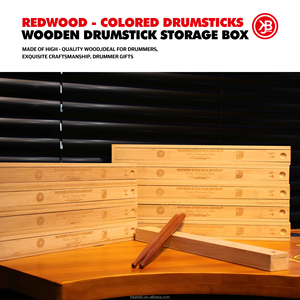 JBK Baguettes de batterie et baguettes en bois de haute qualité, boîte de rangement, ensemble de baguettes de couleur séquoia pour batteur - Product Image 2