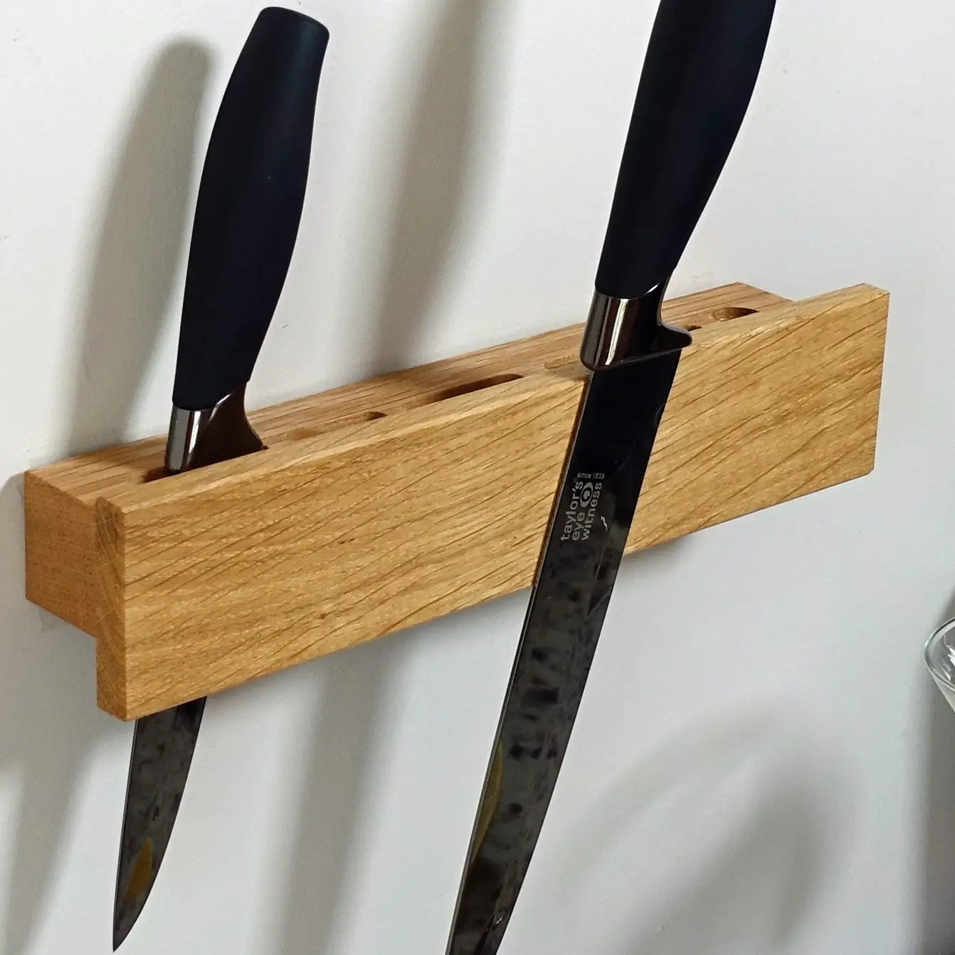 रसोई लकड़ी के चुंबकीय चाकू रैक चाकू ब्लॉक स्टैंड लकड़ी चुंबकीय चाकू धारक के लिए रसोई काउंटर