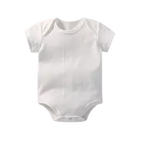 OEM שירות מפעל ייצור תינוק יילוד בגדי סרבל תינוקות לבן 100% כותנה מותאם אישית מודפס רגיל תינוק romper