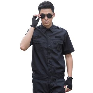 YUEMAI Uniforme Unisex Estiva Nera a Maniche Corte in Tessuto Ripstop per Escursionismo, Allenamento e <span class=keywords><strong>Lavoro</strong></span> - Product Image 2