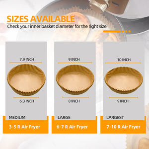 Papel para Freidora de Aire Desechable, 100 Unidades, 6.3 Pulgadas, Inserto para Freidora de Aire, Papel de Pergamino Antiadherente y Resistente a la Grasa para Hornear - Product Image 5