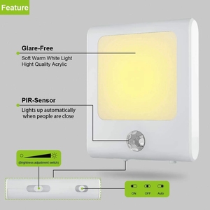 Inducción de movimiento inalámbrica acrílica Dusk to Dawn <span class=keywords><strong>Plug</strong></span> in Wall Base Baby Room <span class=keywords><strong>LED</strong></span> Night <span class=keywords><strong>Light</strong></span> - Product Image 3