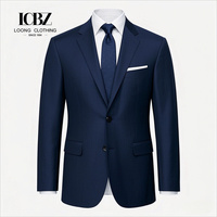 Costume d'affaires sur mesure ODM pour hommes grandes tailles, bleu marine foncé, croisé, à revers larges, 6 boutons, fermeture à boutons, vente en gros