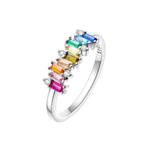 S925 sterling silver cluster <b>ring</b> Round brilliant cut <b>crystal</b> Rhinestones pave setting Women's classic everyday wear - Product Image 3