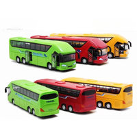 1:50 modèle moulé sous pression en alliage de simulation de bus touristique jouet de voiture en métal avec effet son et lumière pour les enfants