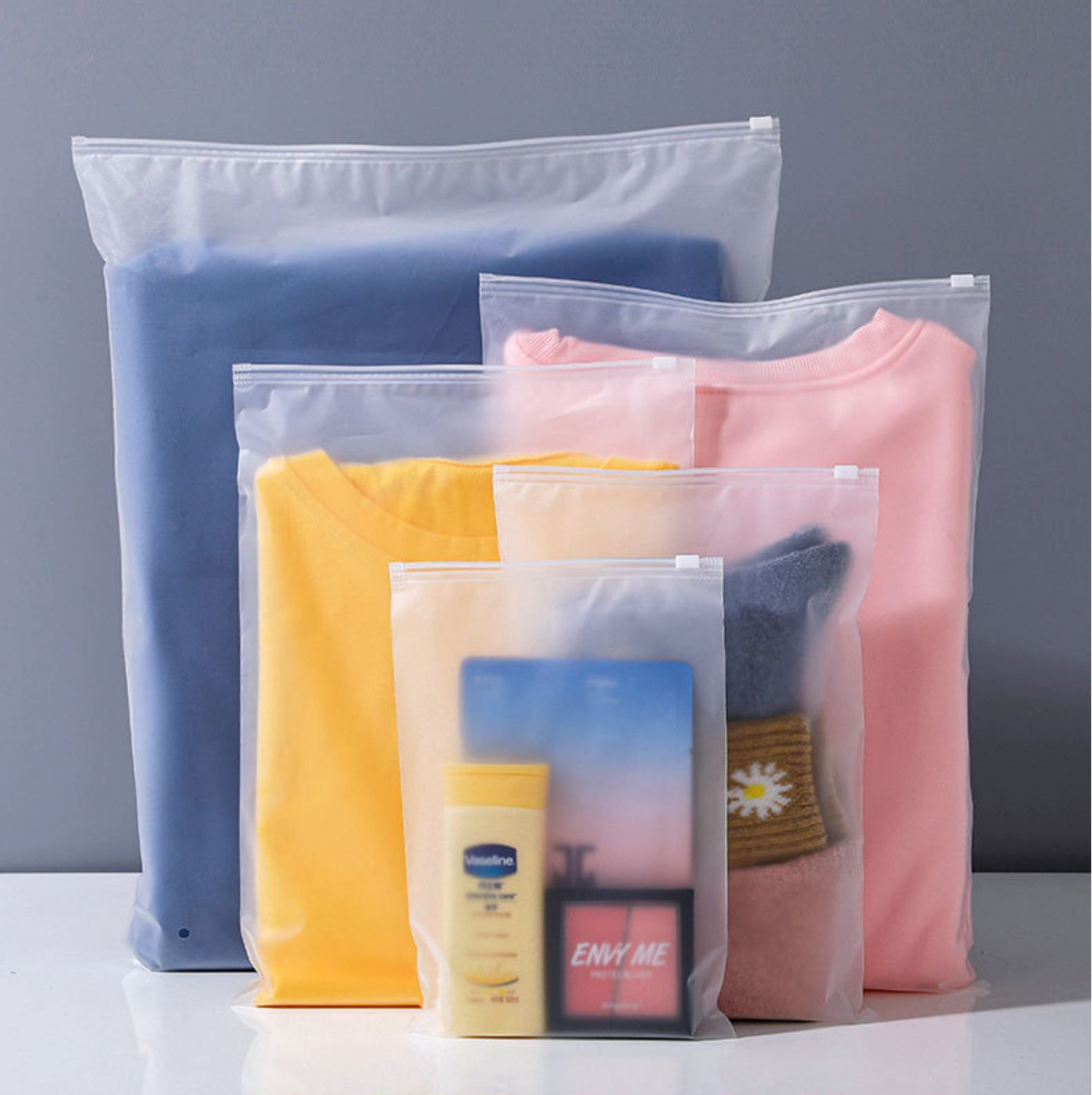 Compostable environmentally friendly, Frosted Packages, Pouch, Mini Baggies, Slider Holographic Zip Lock Bag 2