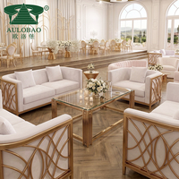 Muebles para Salón de Banquetes, Mesa de Centro de Vidrio Templado con Diseño Elegante de Patas Multipipe de Acero Inoxidable