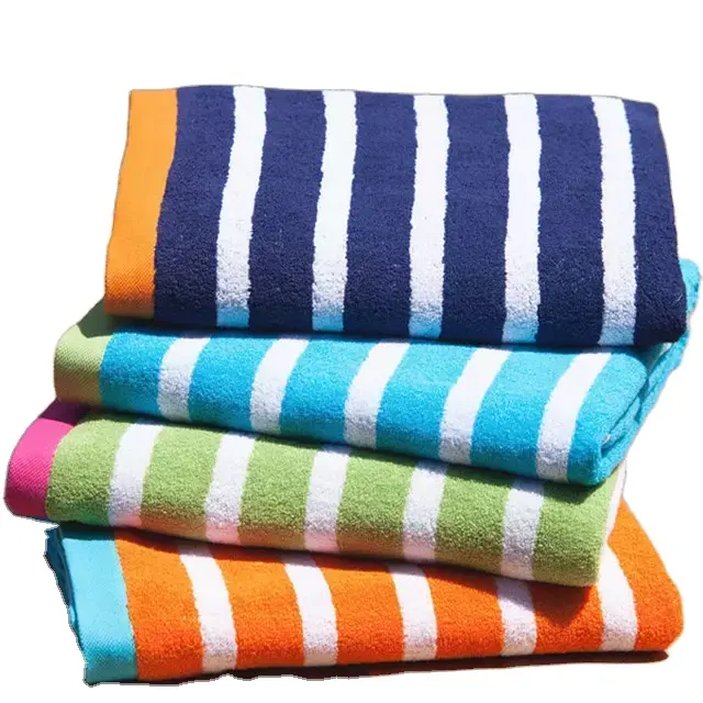 Khăn Tắm Biển Hồ Bơi Khăn Cabana Khăn Đi Biển Sọc 100% Cotton Tùy Chỉnh