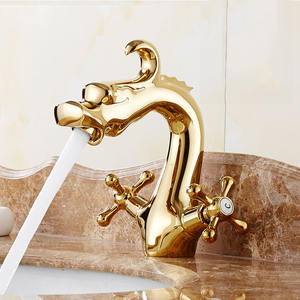Luxury Bathroom Basin <strong>Faucet</strong> Hot Cold Water Mixer Tap <strong>Dragon</strong> Style Vessel Sink <strong>Faucet</strong> 2 Handles Bath Washbasin Crane - Product Image 2