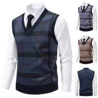 Pulls en tricot sans manches à col en V pour hommes, fabrication sur mesure, automne-hiver, nouveaux pulls en tricot pour hommes, gilet pull