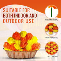 Guirnalda de Flores Artificiales de Caléndulas al por Mayor para Decoración Mexicana de Fiesta, Día de Muertos, Diwali e India