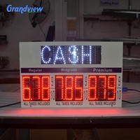 Panneau LED personnalisé pour station-service, affichage numérique 7 segments pour prix du carburant, rouge/vert, haute luminosité, étanche IP65, en aluminium