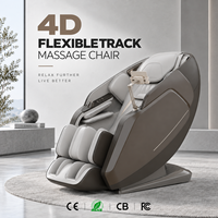 Fauteuil de massage 4D de luxe à gravité zéro avec rail flexible, commande vocale IA, rouleaux chauffants pour les pieds, inclinable électrique, bien-être à domicile, acier inoxydable