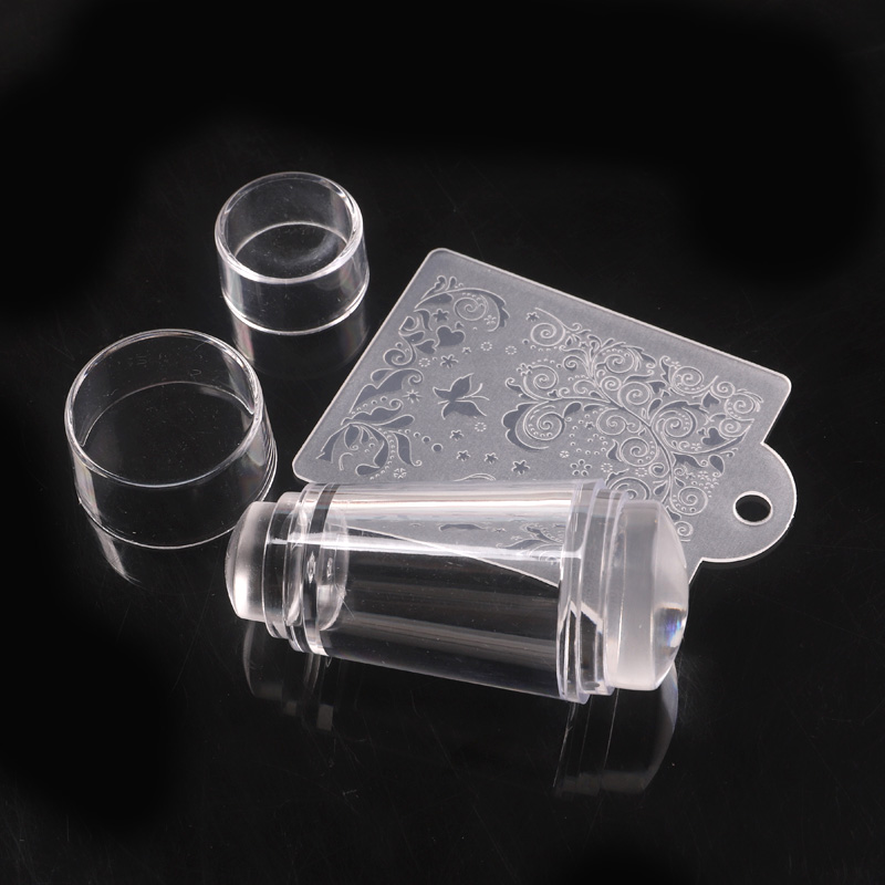 TSZS прозрачный Желейный двусторонний мягкий силиконовый штамп «сделай сам» для французского маникюра штамповочный УФ-Гель-лак штамп для ногтей и СКРЕБОК НАБОР