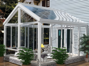 Véranda véranda de maison en verre sur pied personnalisée directe d'usine véranda avec produit de <span class=keywords><strong>toit</strong></span> en polygone plat triangulaire - Product Image 2