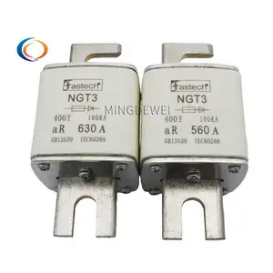 China High speed square body fuse 400V NGT3 630A car fuse links thermal power fuse baile electric