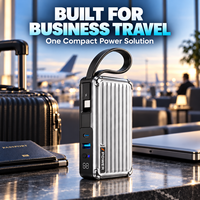 Chargeur secteur GaN 65W, batterie externe 10000mAh, charge rapide, chargeur portable, câble USB-C intégré, prise pliable remplaçable