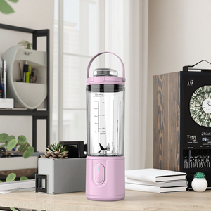 Portable Single Serve Blender 6 Blades <b>Push</b> Button Controls Battery Powered Plastic Container Household RV Use Low Noise - Product Image 4