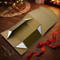 Boîte cadeau magnétique de luxe personnalisée, recyclable, en carton rigide mat de qualité supérieure, pliable, avec nœud et pelliculage UV brillant