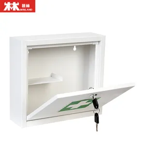 High Quality Modern Design First Aid Kit Cabinet With Silk Printing Logo Square Medicine Cabinet For Home Use